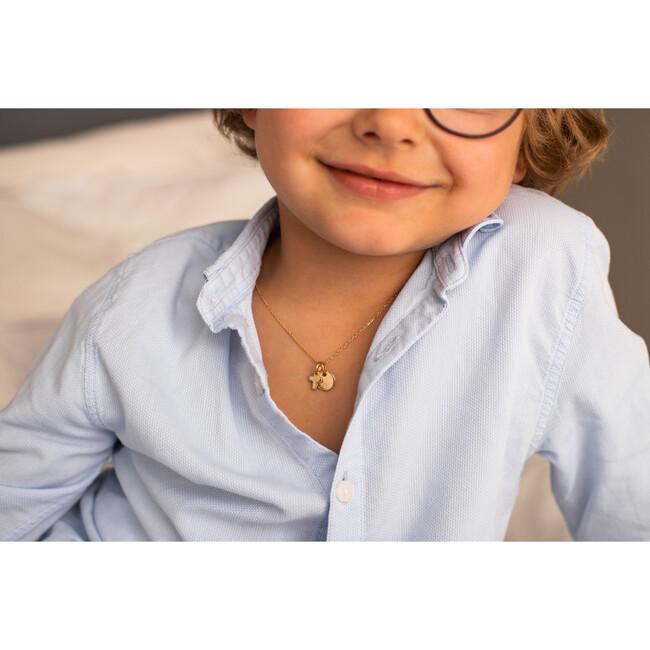 Personalized Mini Cross Necklace, 18K Gold Plated - Necklaces - 2