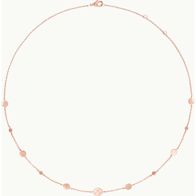 Personalized Initial Pastille Necklace, 18K Rose Gold Plated