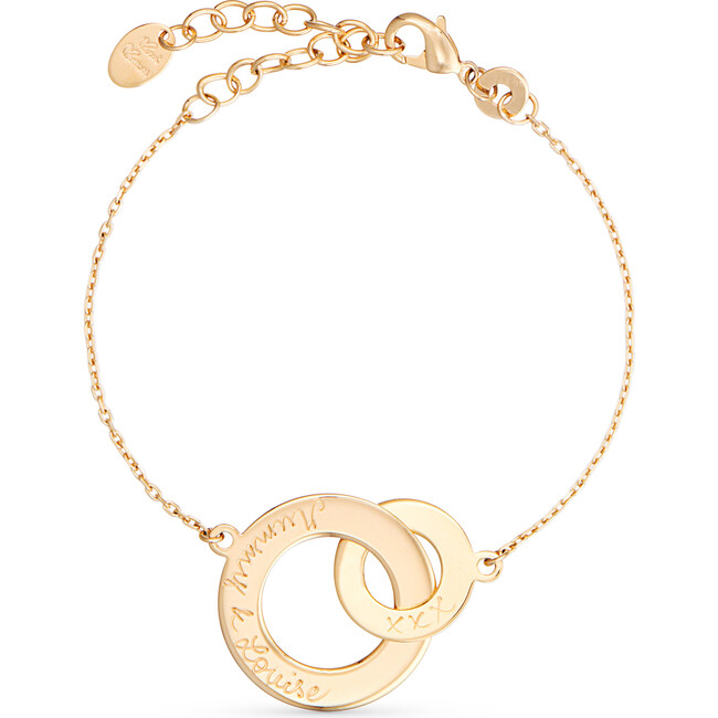 Personalized Intertwined Chain Bracelet, 18K Gold Plated