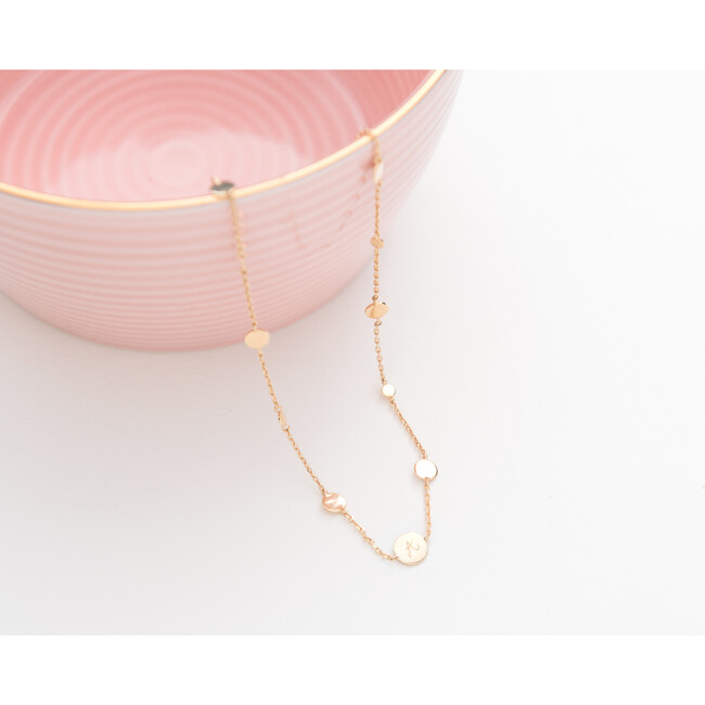 Personalized Initial Pastille Necklace, 18K Rose Gold Plated - Necklaces - 2