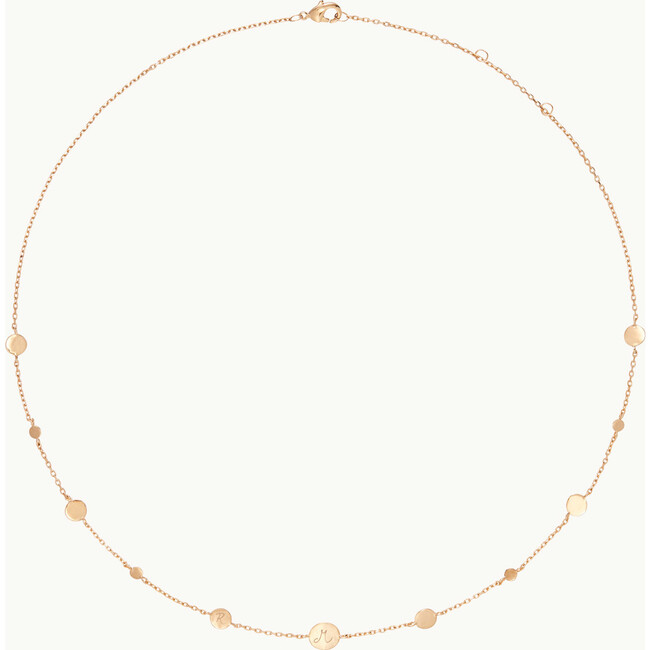 Personalized Initial Pastille Necklace, 18K Gold Plated