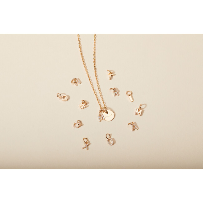 Personalized Mini Crystal Alphabet Necklace, 18K Gold Plated - Necklaces - 3