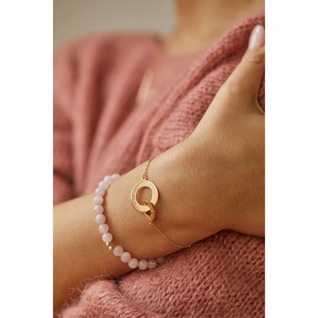 Personalized Intertwined Chain Bracelet, 18K Rose Gold Plated - Bracelets - 2