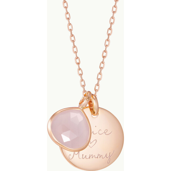 Personalized Gemstone Necklace, 18K Rose Gold Plated