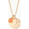 Personalized Hammered Double Disc & Birthstone Necklace, 18K Gold Plated - Necklaces - 3