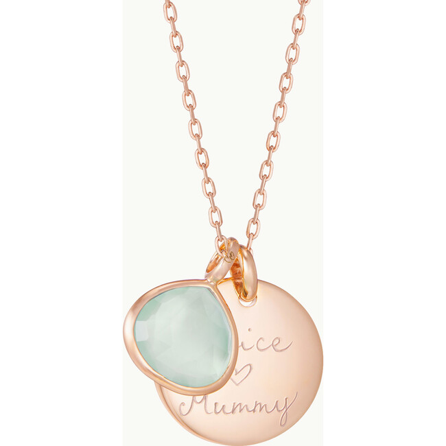 Personalized Gemstone Necklace, 18K Rose Gold Plated - Necklaces - 3