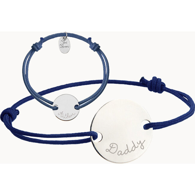 Personalized Father & Child Bracelet Set, Sterling Silver