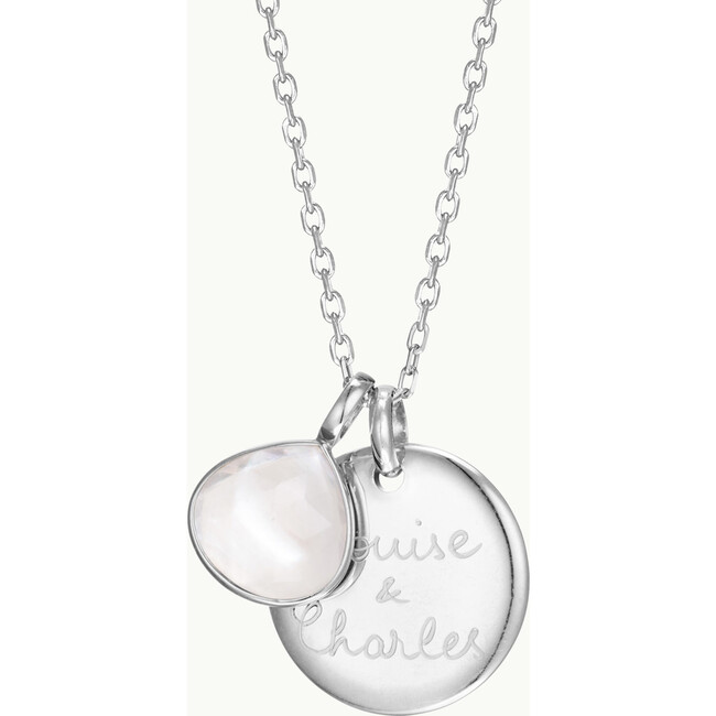 Personalized Gemstone Necklace, Sterling Silver - Necklaces - 3