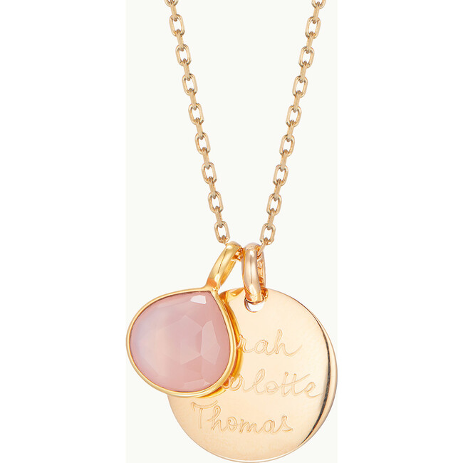 Personalized Gemstone Necklace, 18K Gold Plated - Necklaces - 3