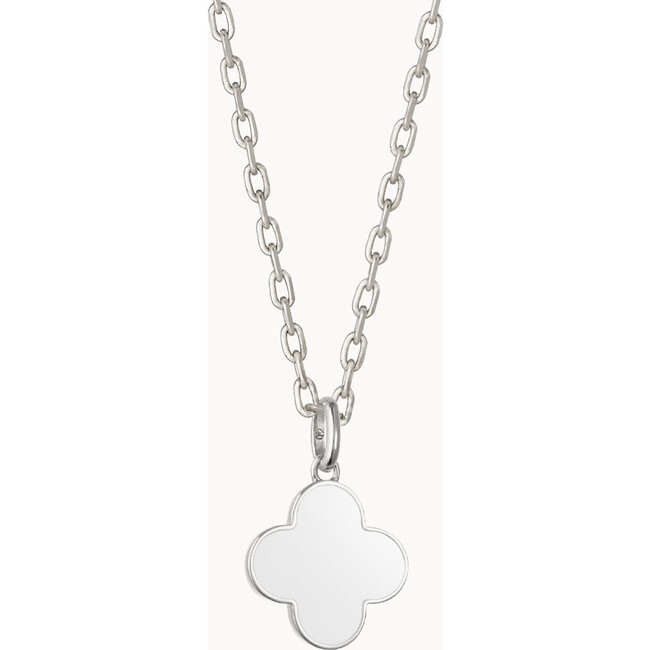 Personalized Enamel Clover Cross Necklace, Sterling Silver