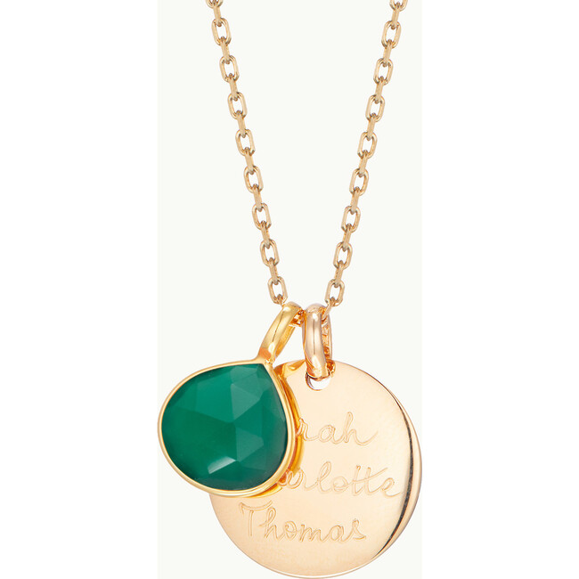 Personalized Gemstone Necklace, 18K Gold Plated - Necklaces - 5