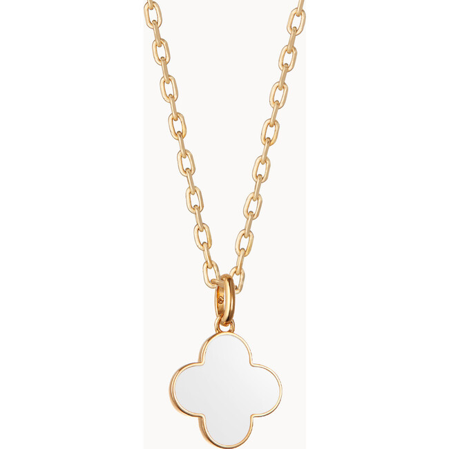 Personalized Enamel Clover Cross Necklace, 18K Gold Plated - Necklaces - 2