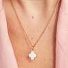 Personalized Enamel Clover Cross Necklace, 18K Gold Plated - Necklaces - 3