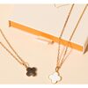 Personalized Enamel Clover Cross Necklace, 18K Gold Plated - Necklaces - 5