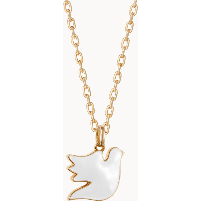 Personalized Christening or Communion Enamel Necklace, 18K Gold Plated