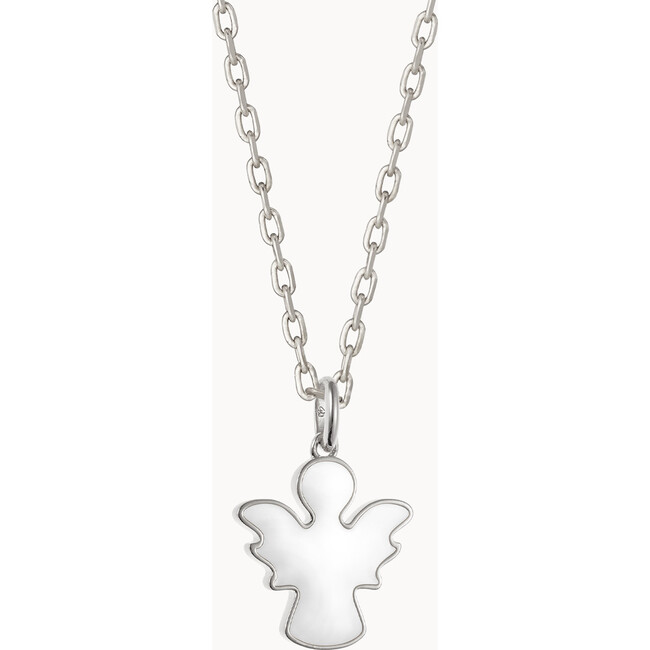 Personalized Christening or Communion Enamel Necklace, Sterling Silver