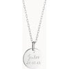 Personalized Christening Disc Necklace, Sterling Silver - Necklaces - 1 - thumbnail