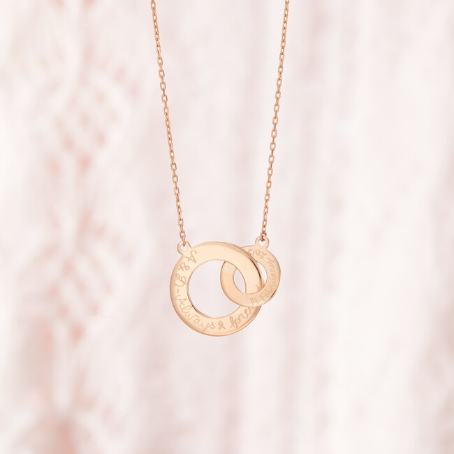 Personalized Intertwined Necklace, 18K Rose Gold Plated - Necklaces - 3