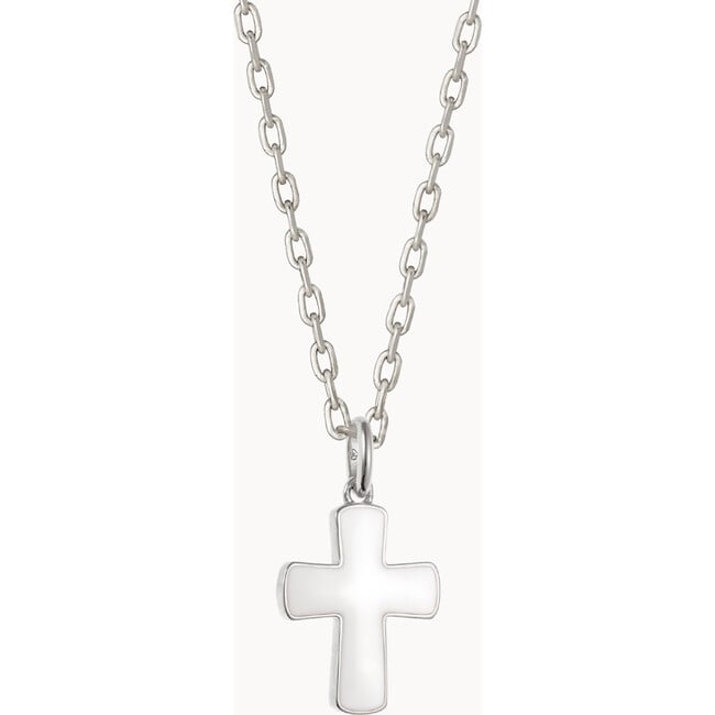Personalized Christening or Communion Enamel Necklace, Sterling Silver - Necklaces - 2