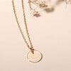 Personalized Christening Disc Necklace, 18K Gold Plated - Necklaces - 2 - thumbnail