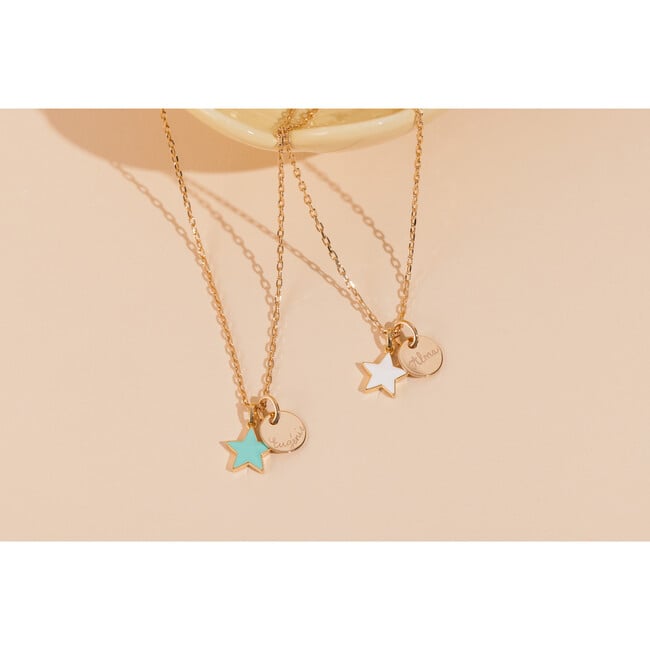 Personalized Enamel Star Necklace, 18K Gold Plated - Necklaces - 2