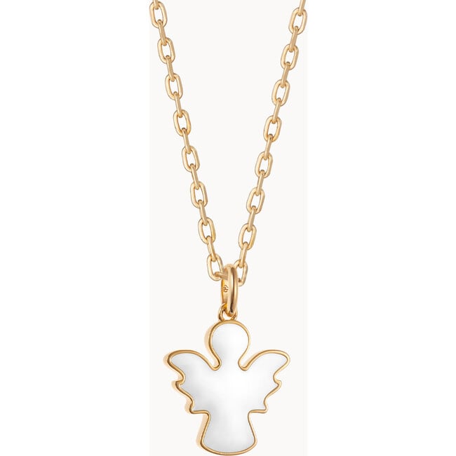 Personalized Christening or Communion Enamel Necklace, 18K Gold Plated - Necklaces - 5