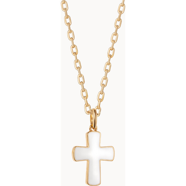 Personalized Christening or Communion Enamel Necklace, 18K Gold Plated - Necklaces - 6