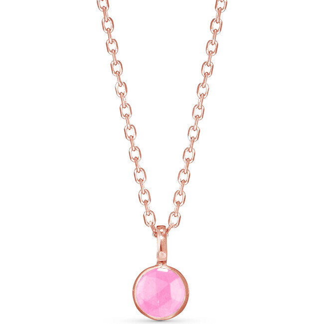 Personalized Birthstone Necklace, 18K Rose Gold Plated - Necklaces - 3