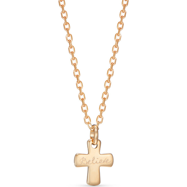 Personalized Cross Necklace, 18K Gold Plated