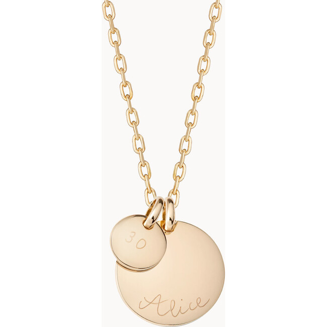 Personalized Birthday Necklace, 18K Gold Plated