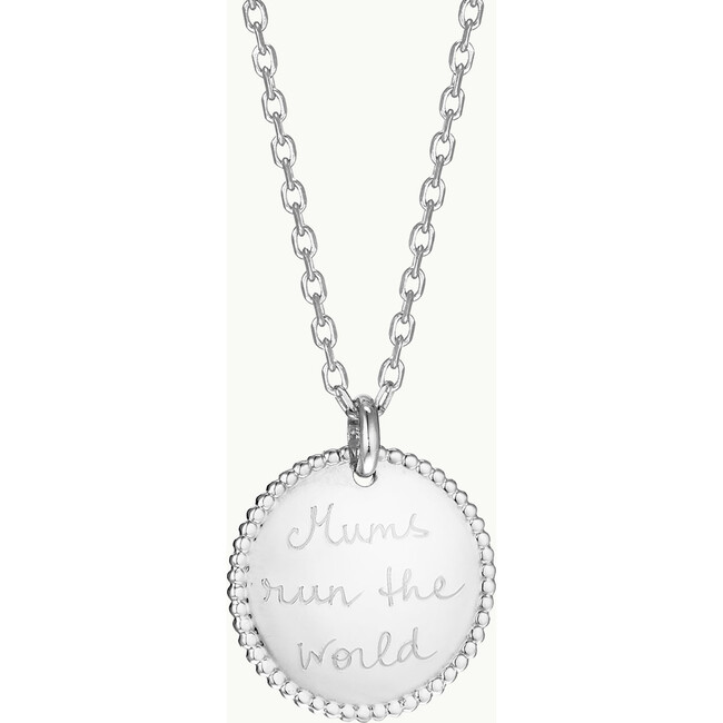 Personalized Beaded Disc Necklace, Sterling Silver