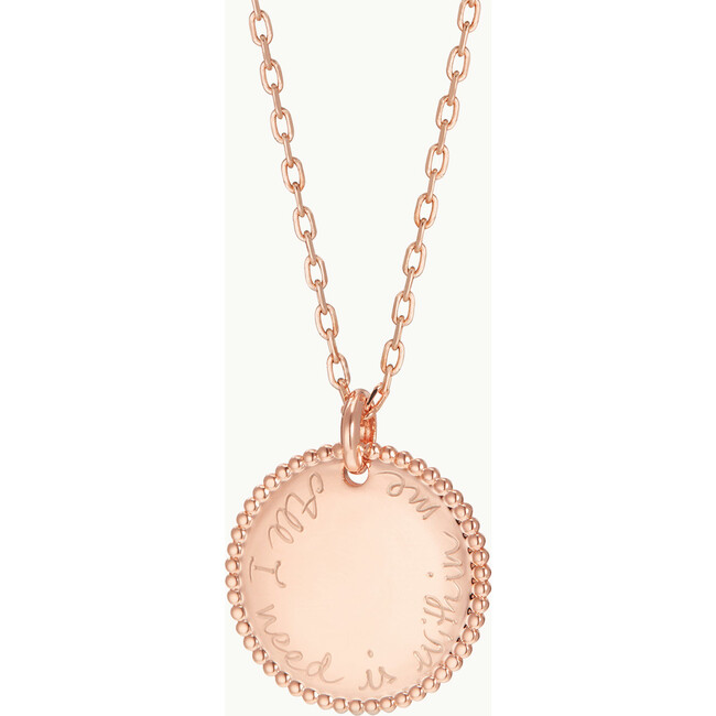 Personalized Beaded Disc Necklace, 18K Rose Gold Plated