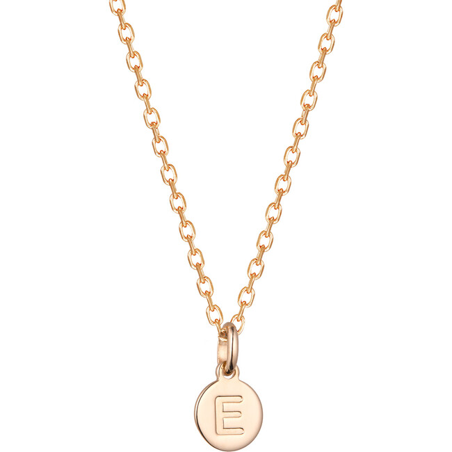 Children's Personalized Letter Pendant Necklace, 18K Gold Plated