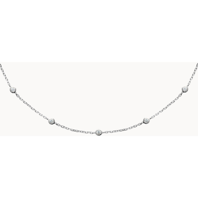 Crystal Solitaire Necklace, Sterling Silver