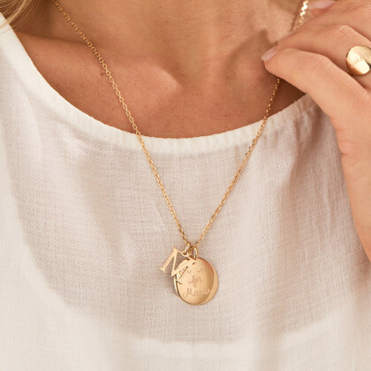 Personalized Alphabet Necklace, 18K Gold Plated - Necklaces - 2