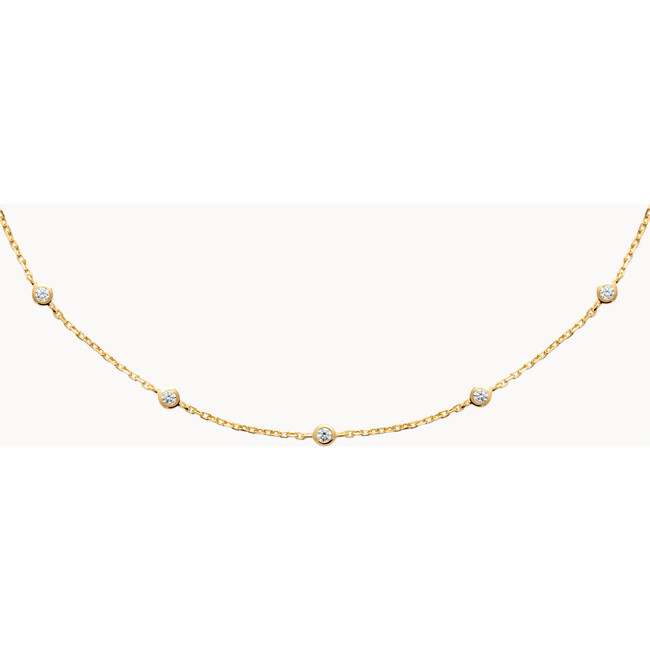 Crystal Solitaire Necklace, 18K Gold Plated