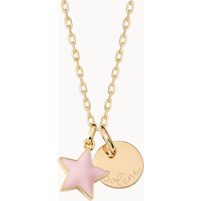 Personalized Enamel Star Necklace, 18K Gold Plated - Necklaces - 4