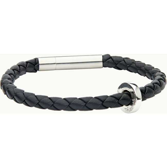 Men's Personalized Unity Leather Bracelet, Sterling Silver