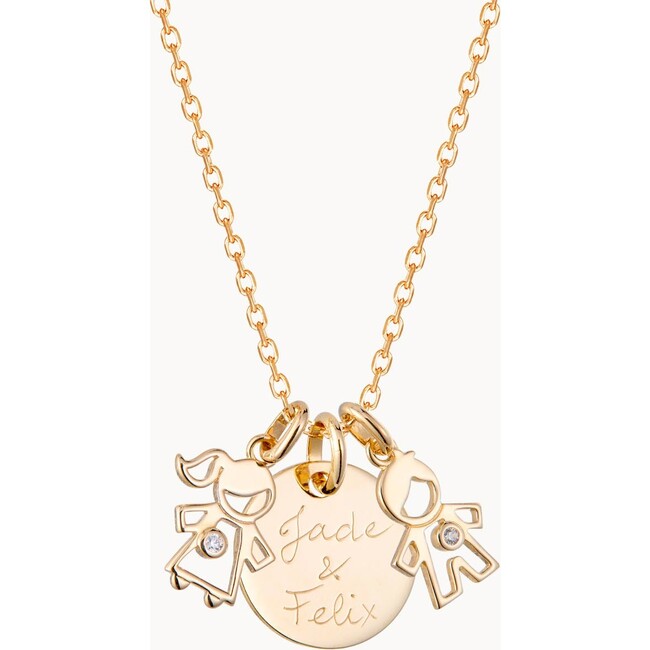 Add a MINI Crystal People charm to your Crystal Mummy Necklace, Gold Plated