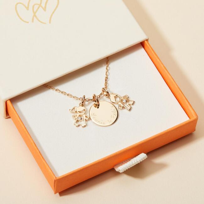 Add a MINI Crystal People charm to your Crystal Mummy Necklace, Gold Plated - Necklaces - 2
