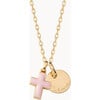 Personalized Enamel Cross Necklace, 18K Gold Plated - Necklaces - 6 - thumbnail