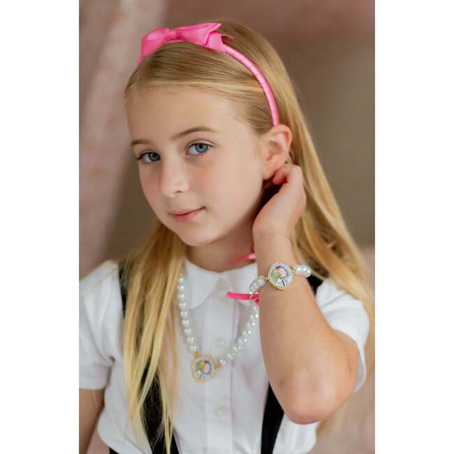 Eloise™ x Bits & Bows Pearl Bow Necklace, Pink - Necklaces - 3