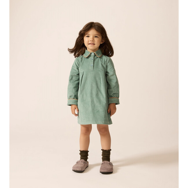 Shirtdress in Teal Tambourine Corduroy