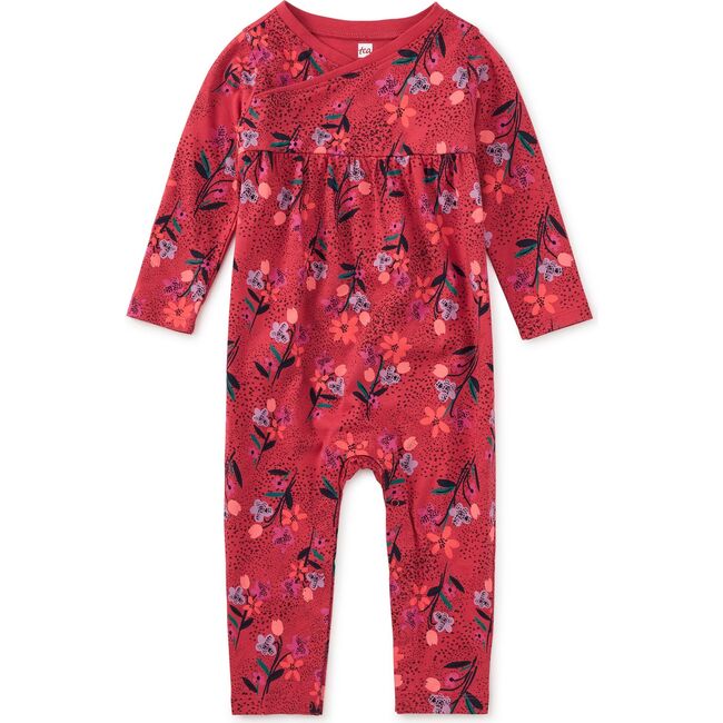 Wrap Neck Baby Romper, Vintage French Flowers