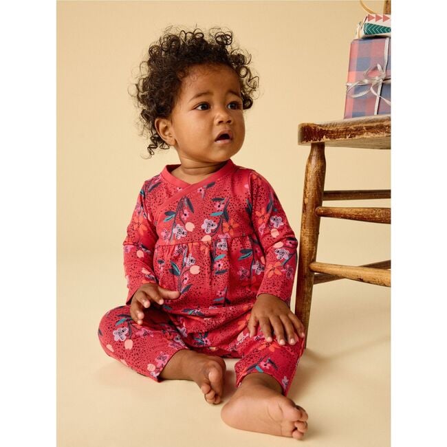 Wrap Neck Baby Romper, Vintage French Flowers - Rompers - 2
