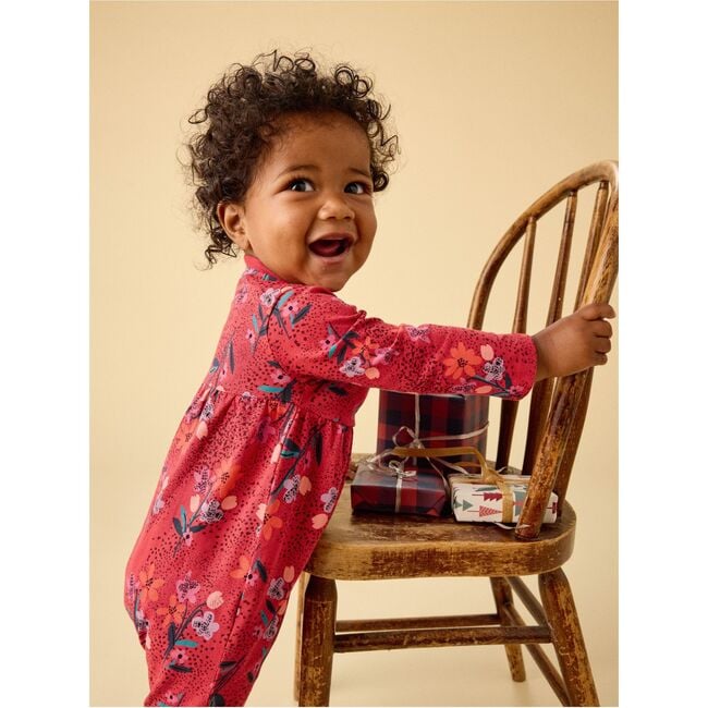 Wrap Neck Baby Romper, Vintage French Flowers - Rompers - 4