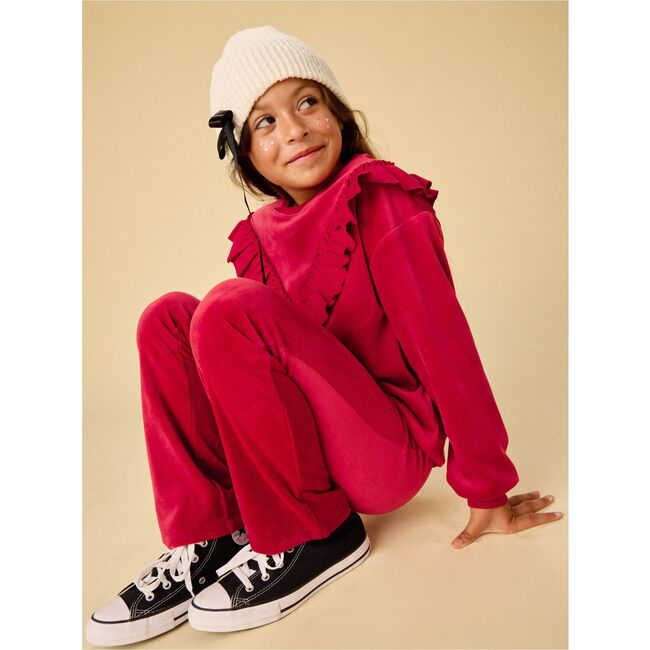 Very Velour Flare Pants, RED WAGON