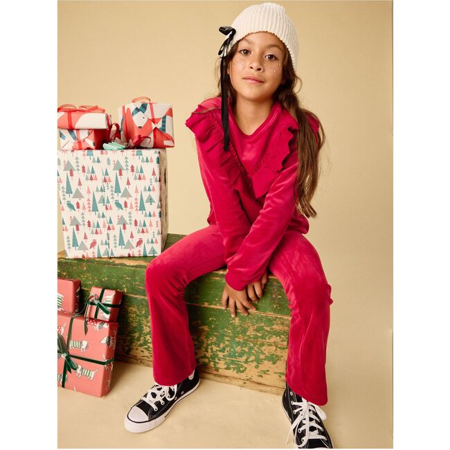 Very Velour Flare Pants, RED WAGON - Pants - 5