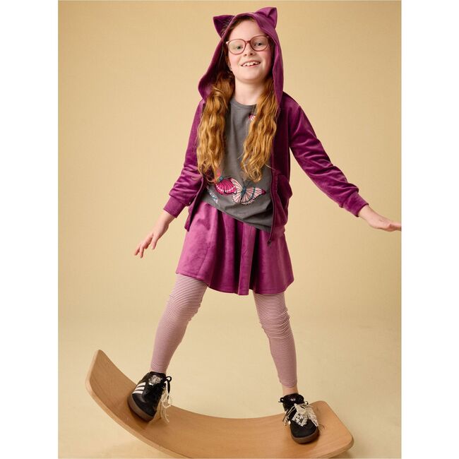 Velour Twirl Skirt, Cosmic Berry - Skirts - 2