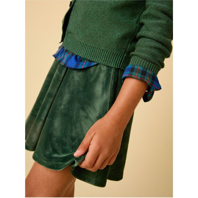 Velour Twirl Skirt, Pineneedle - Skirts - 4
